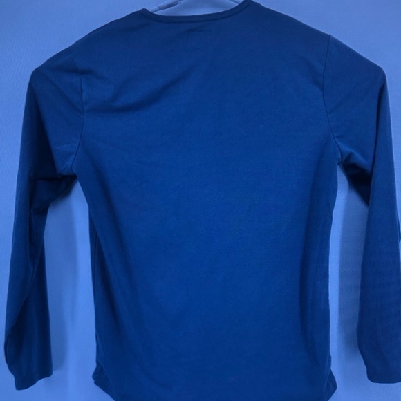 Men's Long-Sleeve Henley Shirt in Blue - Picture 3 of 3